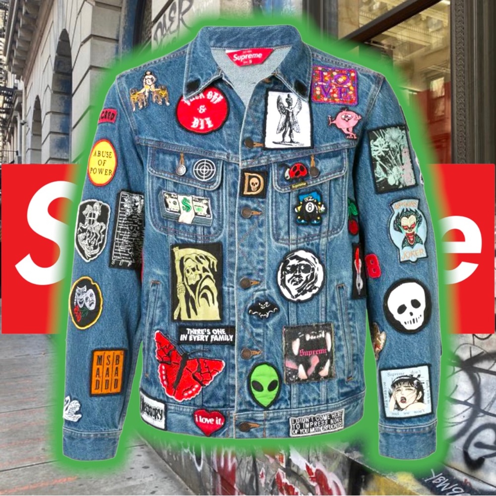 🚨GRaiL ALeRt🚨2018 SuPReMe PaTcHeS 🚸 DeNiM TRuCKeR JaCKet 🧥